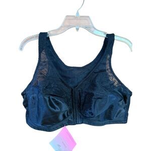 Exquisite form black front closure/Pad Wire Free  bra Sz 42DD NWT